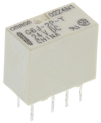 Przekaźnik sygnału, 24V dc, 1 A, DPDT, 2-polowy, montaż PCB, Omron G6J