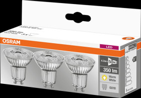 4058075818392 LED spot BASE GU10, 4,3 W, 350 lm, 2700 K, 3 pcs.