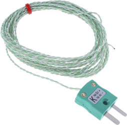 Termopara z odsłoniętym złączem K średnica 1/0.3mm długość 5m -75°C do +250°C Wtyk miniaturowy RS PRO