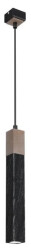Lampa wisząca SOLO SAWN BLACK / PATINATED WOOD 1x mini GU10 MLP7469 Milagro