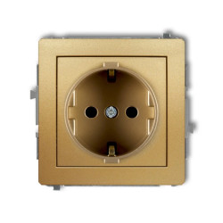 DECO Gniazdo pojedyncze z/u SCHUKO złoty 29DGP-1sp