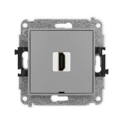 ICON Mechanizm gniazda pojedynczego HDMI 2.0, bez pola opisowego szary mat 27IHDMIBO-3