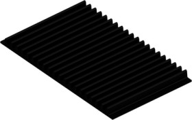 Extruded heatsink, (L x W x H) 100 x 169 x 10 mm, 3.75 to 1.7 K/W, black anodized, 10019823