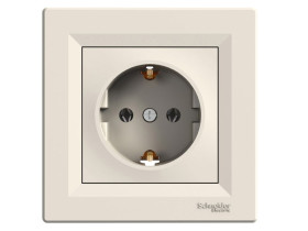 ASFORA Gniazdo pojedyncze z uziemieniem schuko krem z ramką EPH2900123 SCHNEIDER ELECTRIC