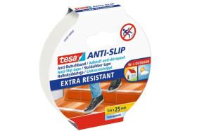 Taśma samoprzylepna antypoślizgowa szerokość 25mm Czarny Taśma antypoślizgowa Tesa 50°C PVC