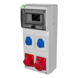 Rozdzielnica budowlana RS-8 8-mod. 2x2P+Z, 16A/5P, 32A/5P, IP44 bez zabezpieczeń 6243-00