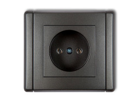 FLEXI Gniazdo pojedyncze bez uziemienia (bez przesłon torów prądowych) grafitowy 11FGP-1 KARLIK