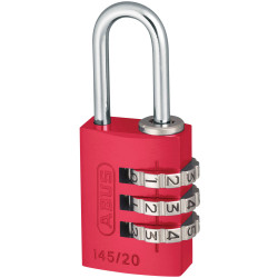 ABUS 46569 145/20 20mm Aluminium Combination Padlock Red