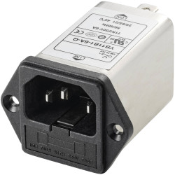 TRU COMPONENTS TC-10101432 Line filter IEC socket 250V AC 6A 0.8mH 54.3x44x31.