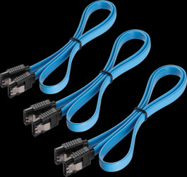 X-SATA010-050B-SET3 Cable set, 3x SATA 6-Gbps conn. &gt; conn. 50 cm blue