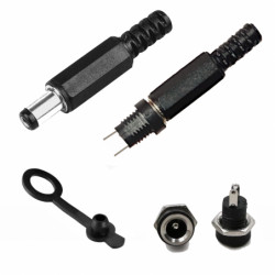 Zestaw DC 2.1x5.5 wtyk gniazdo zasilające + zaślepka gumowa
