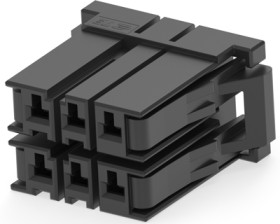 Socket header, 6 pole, pitch 5.08 mm, straight, black, 2-178129-6