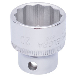 Elora 25961 20mm 3/8&quot; Square Drive Bi-hexagon Socket