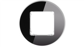 Icon Ramka Uniwersalna Pojedyncza Okrągła - Efekt Szkła (Ramka: Czarna Spód:...