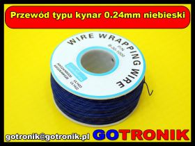 Przewód typu kynar 0.24mm niebieski 1m