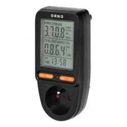 Watomierz, kalkulator energii z wyświetl, czarny,OR-WAT-435/B