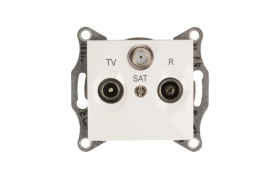 Sedna Gniazdo antenowe RD/TV/SAT przelotowe 8dB białe SDN3501221