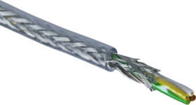 PVC control line LiYCY 2 x 0.25 mm², shielded, transparent, LIYCY 02X0,25 TRANSPARENT