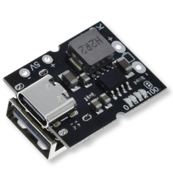 Ładowarka Li-ion TP4056 USB-C 5V 2A 10W z przetwornicą Step-Up DC/DC 18650