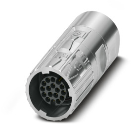 Plug, M17, 17 pole, crimp connection, ONECLICK quick locking system, straight, 1629009