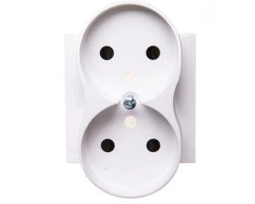 Simon 54 Pokrywa gniazda podwójnego z przesłonami biała z/u do ramek NATURE DGZ2MZNP/11