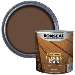 Ronseal 39080 Quick Drying Decking Stain Rich Teak 2.5 litre