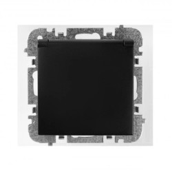 Vestra Gniazdo 2P+Z bez ramki podtynkowe hermetyczne IP44 czarny 3868-19