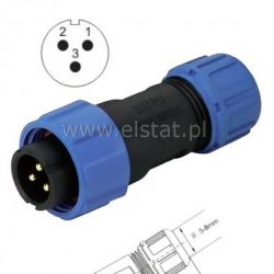 Złącze przemysłowe SP1310/P3-8 WT kabel ( 3P 8A )