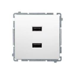 Simon Basic Ładowarka 2 x USB (moduł), 2.1 A, 5V DC, 230V biały BMC2USB.01/11/B