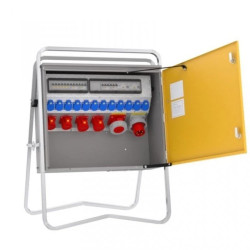 Rozdzielnica budowlana elBOX-L W63-01220C IP44 wtyk CEE 63A-5P gn: 12xGK 230V 16A 2x16A 2x32A 1x63A 2xRCCB