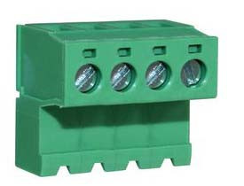 Złącze PCB 4 -pinowe raster 5.08mm Przewlekany Męski RS PRO