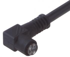 ELWIKA-K 4408 PVC 025 2M, przewód 4x0,25mm2 z gniazdem kątowym (wciskane, SNAP-IN), izol. PVC czarna, HIRSCHMANN, 933658041, zam