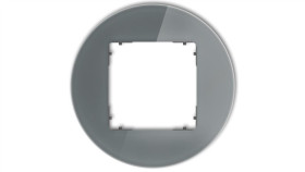 Icon Ramka Uniwersalna Pojedyncza Okrągła - Efekt Szkła (Ramka: Grafitowa...