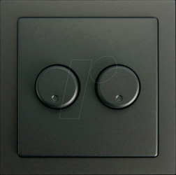 ED-10074 Dual dimming knob, black, incl. central plate and frame