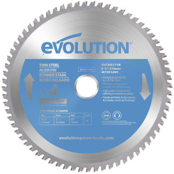 Evolution T210TCT-68MS Thin Steel Cutting Mitre Saw Blade 210 x 25.4mm x 68T
