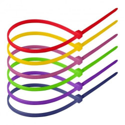 Zestaw opasek kablowych 4.8x300mm, neonowe, 120 sztuk, W zestawie kolor czerwony, żółty, różowy, zielony, fioleto,OR-AE-13315/NO