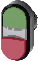 Siemens 3SU10013BB420AA0 3SU1001-3BB42-0AA0 Przycisk podwójny pierścień przedni z tworzywa sztucznego przycisk czarny, z