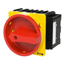 Rozłącznik główny, 3 bieg.+N+1NO+1NC, 80 A, montaż natablicowy, pokrętło czerwono-żółte z blokadą na kłódkę EP-400928