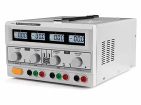Whadda Dual dc lab power supply 2x 0-30 vdc / 0-3 a + 5 vdc fixed / 3 a max with 4 lcd displays