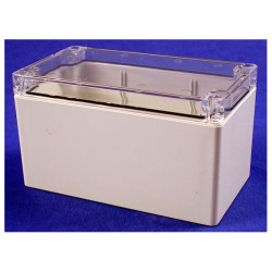 Hammond 1554K2GYCL Watertight PC Enclosure Clear Lid 160 x 90 x 90mm Grey
