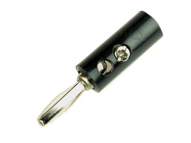 Wtyk bananowy AL2307 z gniazdem czarny (2szt) / 886