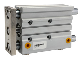 Siłownik z prowadzeniem skok 80mm RS PRO Ø 25mm 134 x 91 x 38mm 134mm