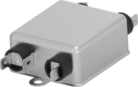 Suppressor filter, 50 to 60 Hz, 6 A, 250 VAC, 1 mH, faston plug 6.3 mm, 1-1609034-2