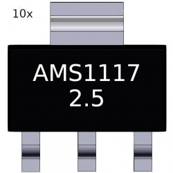 10x AMS1117-2.5V stabilizator napięcia 1A 2.5V