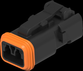 Socket housing, 2 pole, straight, for DEUTSCH DT series, 1-2303815-4