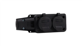 Listwa Gumowa 2X230v 16A Ip54 Schuko Czarna