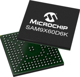Mikrokontroler Microchip SAM9X72 TFBGA 196-pinowy Montaż powierzchniowy ARM926EJ-S 64 kB 32bit 800MHz SRAM
