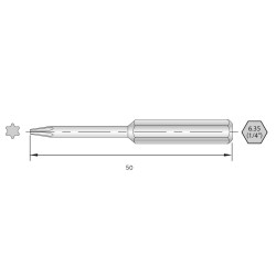 Bit Torx BERNSTEIN Tools for Electronics 6-TX09-50 C 6.3 6 szt.