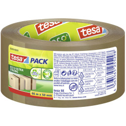 tesa 58299-00000-00 Eco &amp; ULTRA STRONG packing Tape 66m x 50mm brown