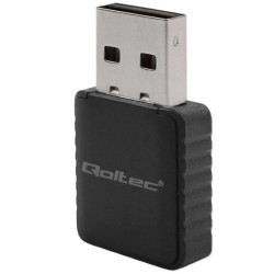 Qoltec Bezprzewodowy Ultra szybki DUAL mini WiFi adapter 2 x 2dBi Standard AC USB 3.0 1300Mbps